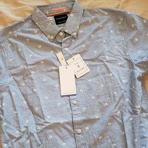 Denim & Flower Mens Short Sleeve Button